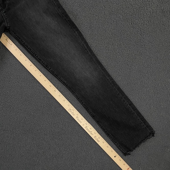 Mother Pixie Dazzler Ankle Fray size 27 Night Shadow Black Stretch Denim - Picture 8 of 10